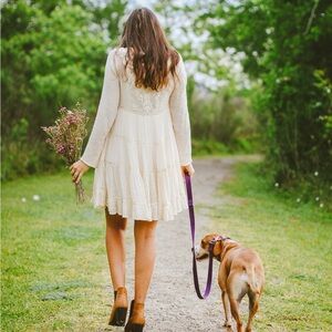 Altar’d State- Cream Lace Trim Dress